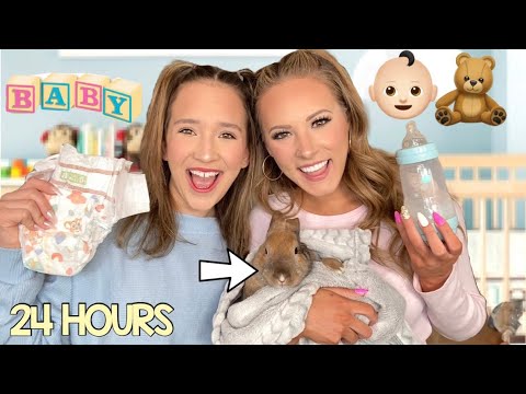 TREATING MY BUNNY LIKE A REAL BABY FOR 24 HOURS CHALLENGE 👶🏻🍼💩