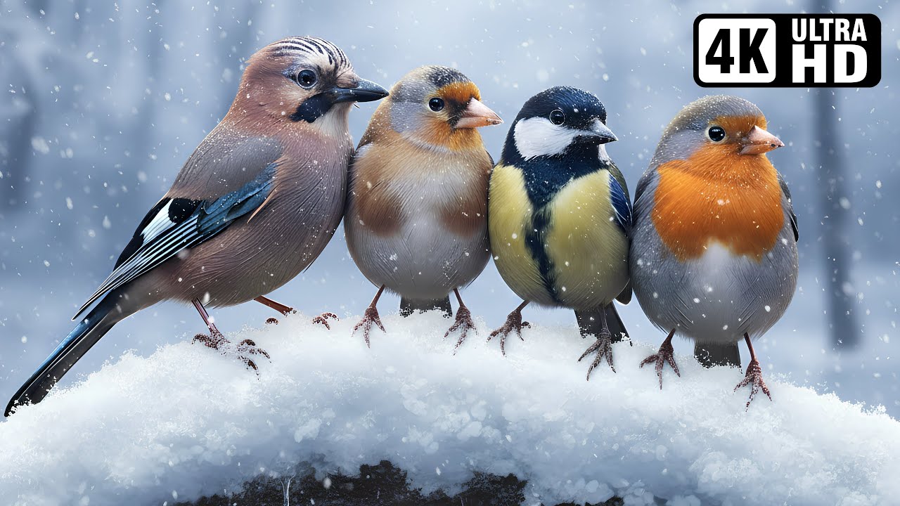Beautiful Birds In Winter ❄️ Nature's Most Exquisite Birds For Ultimate Relaxation 🦜 Calm Time 🌿🕊️