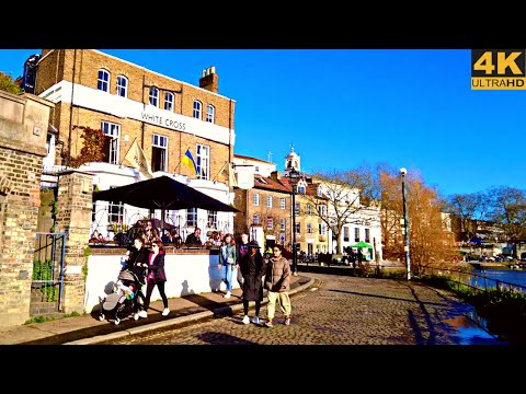 [4K] London Walk - 🚣‍♂️ Sunny Spring Walk Along Richmond Riverside  ☀️