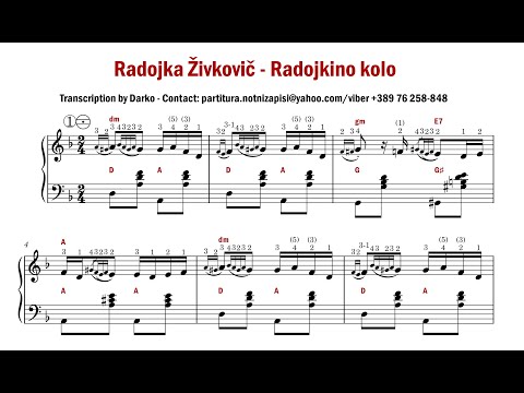 [Notni zapis za harmoniku] Radojka Živkovič - Radojkino kolo