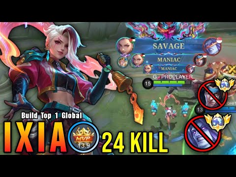SAVAGE & 2x MANIAC!! 24 Kills Ixia VS Top Global Moskov & Badang!! - Build Top 1 Global Ixia ~ MLBB