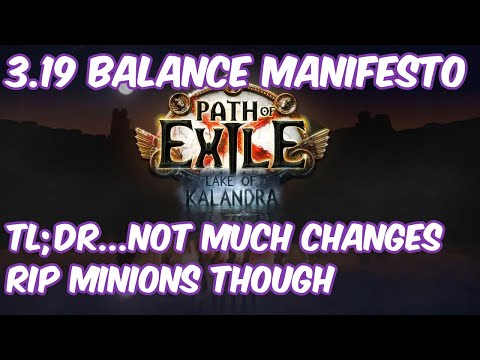 Path of Exile 3.19 Balance Manifesto Review (main parts)