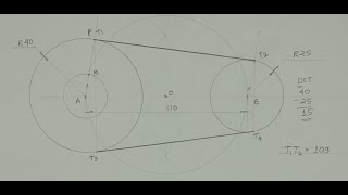 Direct common tangent   DCT   External tangent   Engineering drawing   Technical drawing