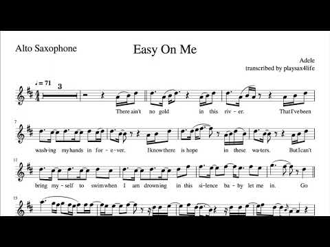 "Easy On Me" - Adele | Alto Sax Cover | Sheet Music | Lyrics