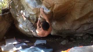 Video thumbnail of イルカルガ, 三段+ (8a). 恵那・笠置山 (Ena Kasagiyama)