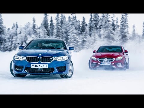 [Top Gear] Drag race! BMW M5 vs Merc-AMG E63 S... on ice