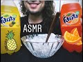 ASMR DRINKING PINEAPPLE ORANGE FANTA AND EATING ICE COLLAB W MYSTERYGRANNY EATS ASMR