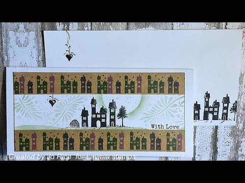 Small Dwellings Decorative Tape Card by Jo Rice - A Lavinia Stamps Tutorial