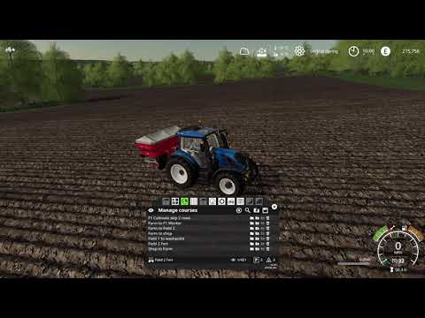 FS19 - Chellington Valley - Fertilising a field with an Island and refilling using Courseplay