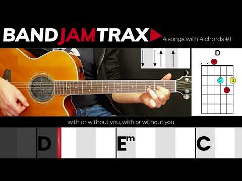 4 Songs with 4 Chords #1 -  G Em C D | EASY GUITAR LESSON | Scrolling Chords & Lyrics