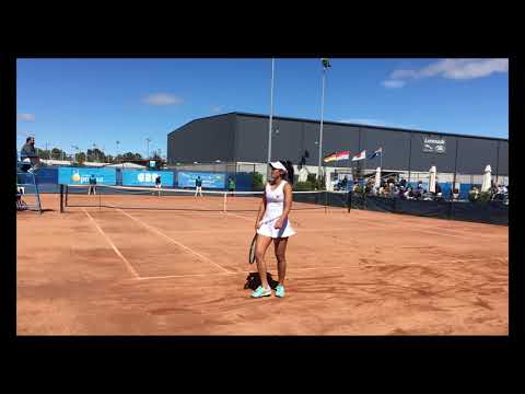 ACT Clay Court International #2 Olivia Rogowska serving - final game 3 second set