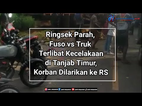 Fuso vs Truk Terlibat Kecelakaan di Tanjab Timur