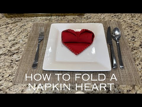 How to Fold a cloth Napkin in to Heart Shape | Easy Fold.