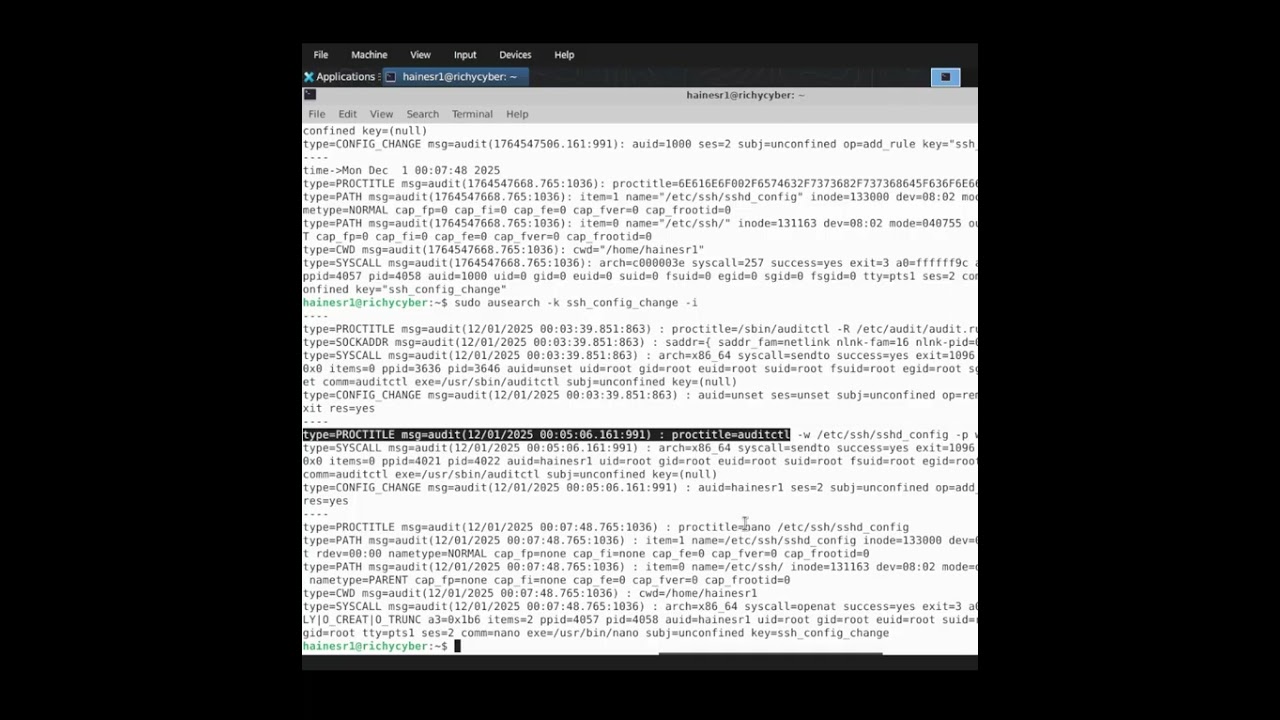 Linux Security Hardening : Auditing/Logging (Auditd)