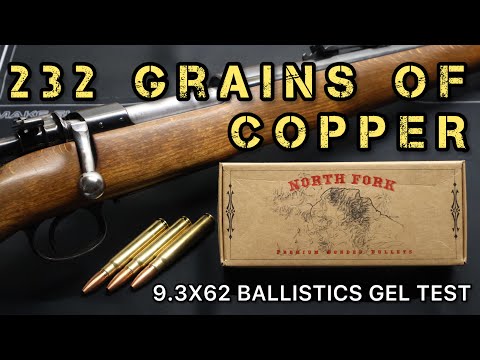 9.3x62 Mauser North Fork Bullets 232gr Copper Expanding Ballistics Gel Ammo Test