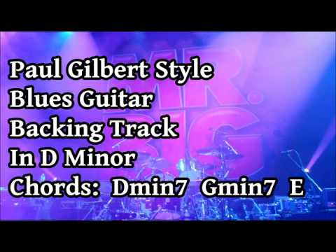 Paul Gilbert Style Blues Backing Track In D Minor (Bivalve Blues)