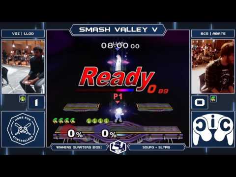 Smash Valley V Melee Singles - VGz | lloD (Peach) vs BCG | Abate (Luigi) - Winners Quarters
