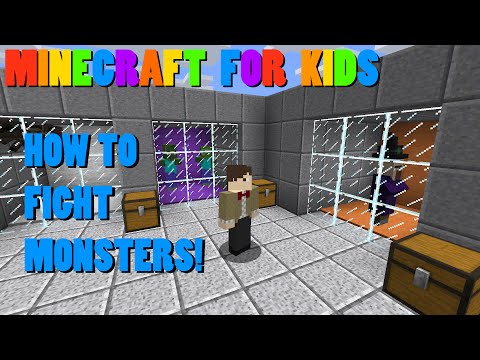 Minecraft for Kids: Tutorial - How to Fight Monsters Ep 007