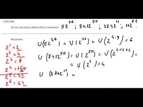 Clasa a V-a - Cap. Numere naturale - ex 9 - ultima cifra a lui 2 la o putere