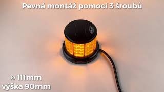 LED maják, 12-24V, 64x0, 5W, oranžový, pevná montáž, ECE R65 R10