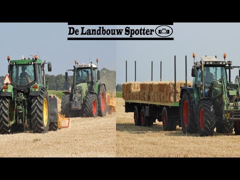 Pressing loading and stacking small straw bales | Benny Vliek | Fendt Vario 716 + John Dere 6310