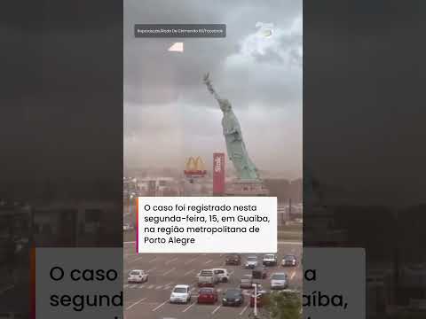 Vendaval derruba estátua da Havan no Rio Grande do Sul #shorts