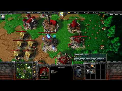 1 (Human) vs 3 Insane Computer AI (All Night Elf) | Warcraft 3 Frozen Throne