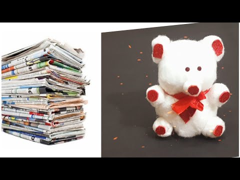 Teddy bear making with newspapers/Newspapers Teddy Bear/Teddy Bear/Teddy Bear making at home