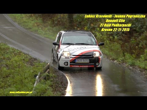 Łukasz Krasowski - Joanna Pograniczna - Renault Clio - 27 Rajd Podkarpacki Krosno 22-11-2015