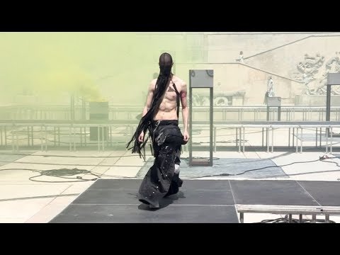 Models on the runway for the Rick Owens Menswear Fashion Show in Paris