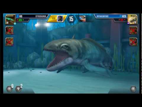 Jurassic World: The Game - Aquatic Player Duel Battle 221 - ARCHELON And GIANT ORTHOCONE!