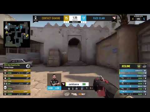 CSGO RERUN: FaZe Clan vs. c0ntact Gaming [Dust2] Map 2 - ESL One Road to Rio - Group B - EU