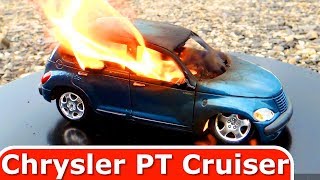 Burning My Chrysler PT Cruiser - The Car is on FIRE - Why? Just a Model Toy Car Burnout