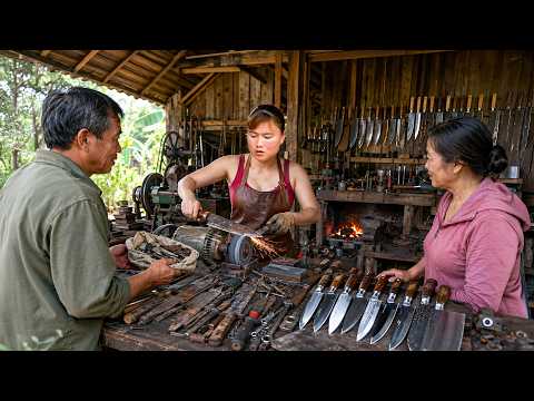 Restoring Old Knives for Customers at the Blacksmith Workshop | Blacksmith Girl
