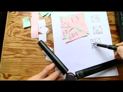 6eme  VIDEO 4 FRACTIONS partage non équitable d'un carré unité