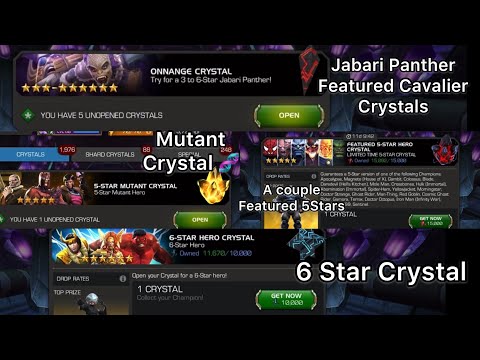 Big Crystal Opening! 6 Star - Featured 5 Stars - Jabari Panther Cavalier Crystals ! MCOC