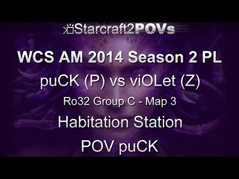 SC2 HotS - WCS AM 2014 S2 PL - puCK vs viOLet - Ro32 Group C - Map 3 - Habitation Station - puCK