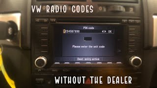 VW Radio lock code without going to the Dealer