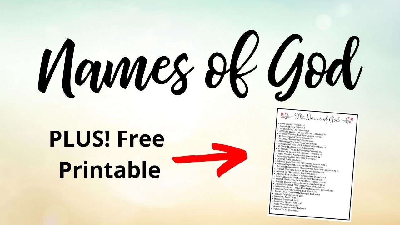Names of God in the Bible Plus! Free Printable