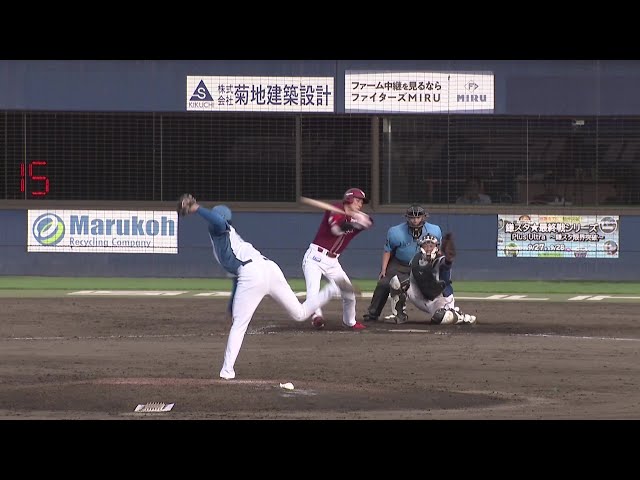 [Granja] ¡Un lanzamiento espectacular! Kotaro Seimiya de Los Fighters cerrador tres ponche consecutivos en esta entrada! 14 de septiembre de 2025, Hokkaido Nippon-Ham Fighters vs. Tohoku Rakuten Golden Eagles