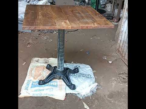 4 seater square cast iron dining table
