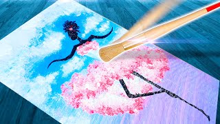 How to Draw Easy BALLERINA - Acrylic Painting