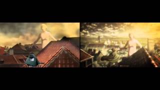 Shingeki no Kyojin Fanmade vs Original Cosplay CMV 進撃の巨人 Attack on titan Jiyuu no tsubasa 自由の翼