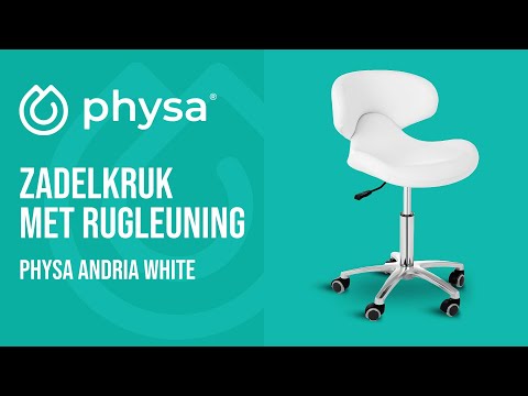 Video - Zadelkruk met rugleuning - 450- 590 mm - 150 kg - Wit