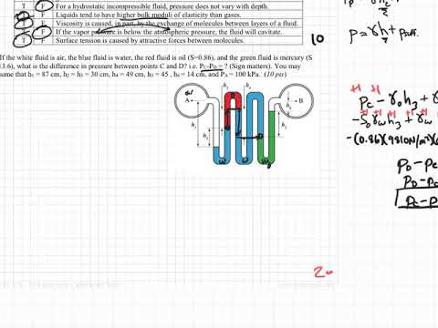 Fall 2020 Fluid Mechanics Exam 1