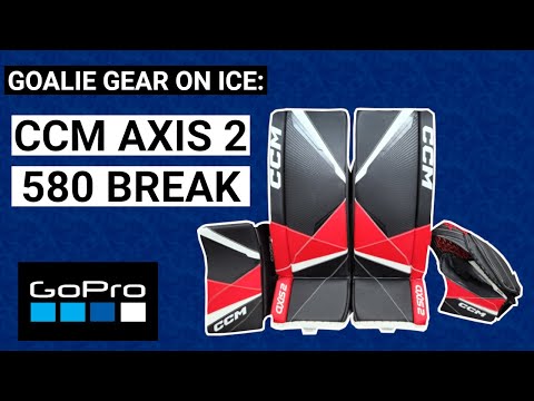 GoPro Hockey Goalie Gear On Ice: CCM Axis 2 Goalie Pads, Blocker, and Catcher (580 Break)