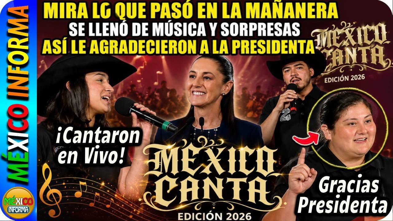 MIRA LO QUE PASÓ EN LA MAÑANERA. LA PRESIDENTA ANUNCIÓ ESTA SORPRESA. SE LLENÓ DE MÚSICA PALACIO.