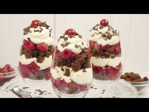 Schwarzwälder Kirschtorte im Glas - Dessert mit Mascarponecreme