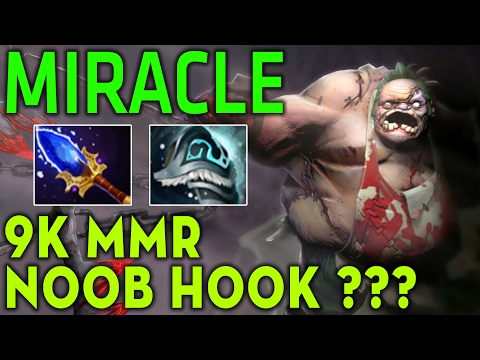 Dota 2 [Miracle] Pudge - 9K MMR Noob Hook ???