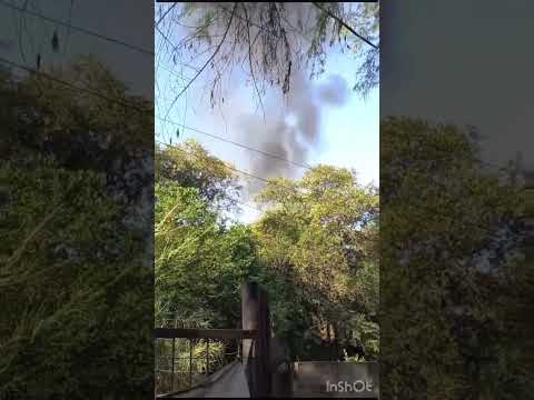 Fuego en El Manantial. Una quema de vegetación afectó a los vecinos del barrio Mercado.
